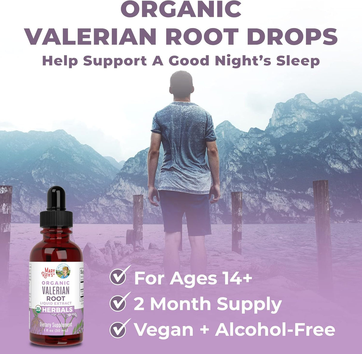 Suplemento Raíz de valeriana de MaryRuth's Sin azúcar