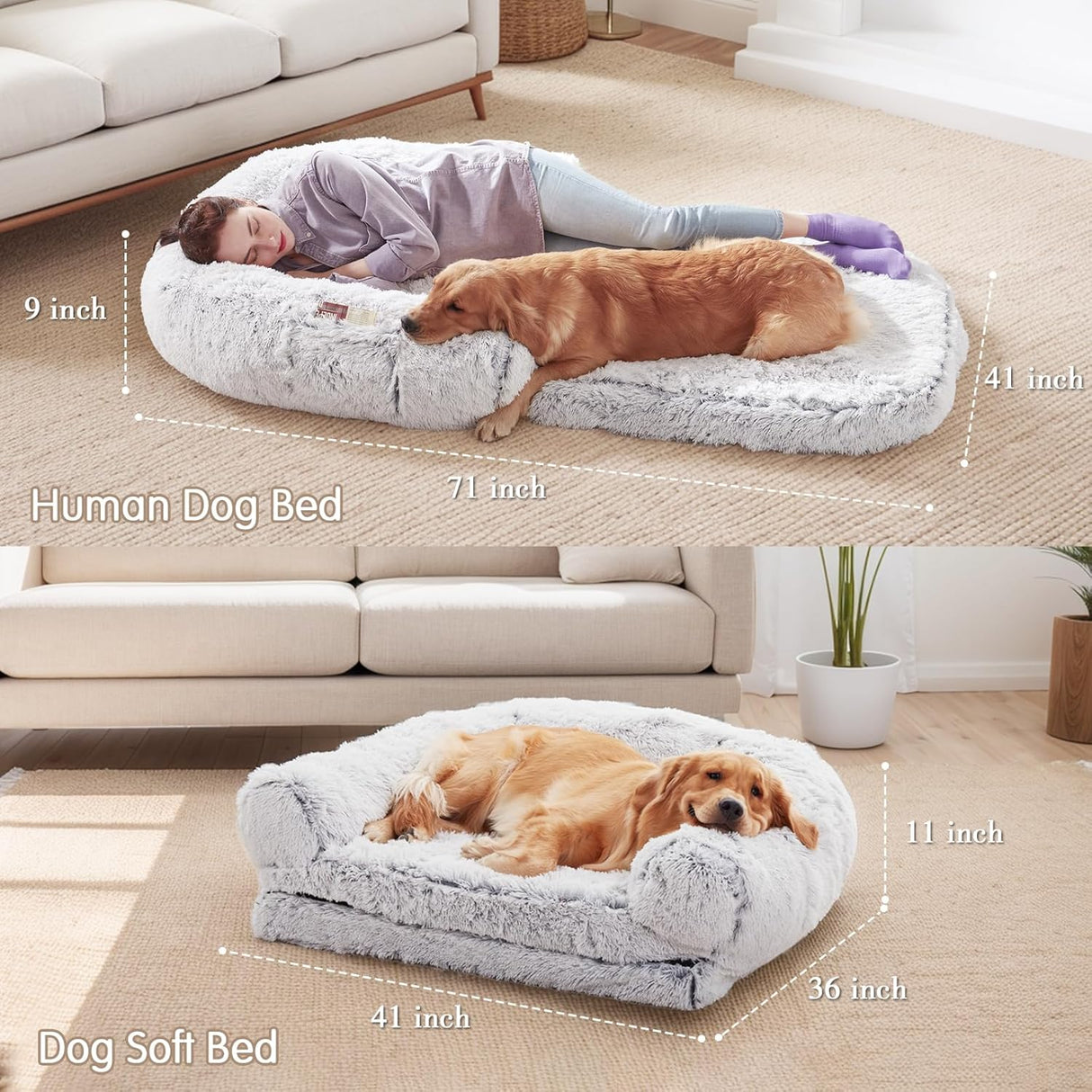 Cama para humanos y perros YAEM, plegable y lavable, 74x44