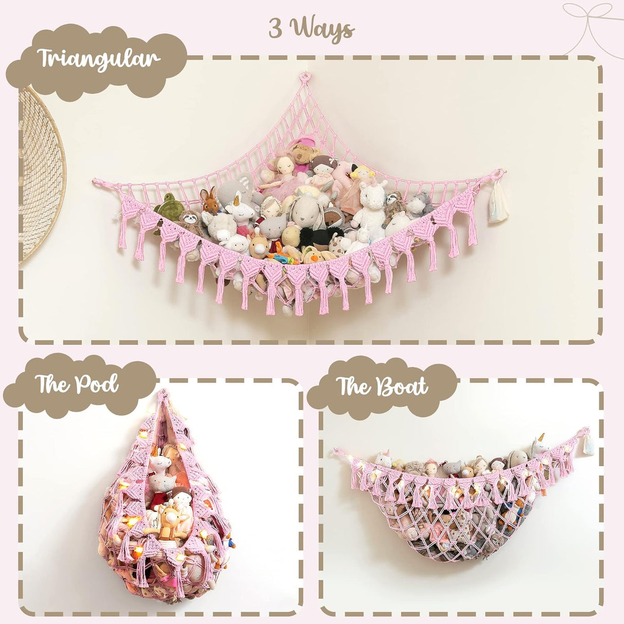 Hamaca de Almacenamiento de Juguetes, Extra Large, 25LB, LED