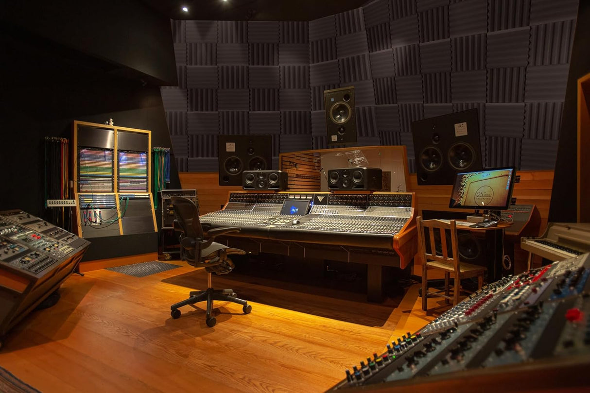 Paneles Acústicos 50 Pzs, Espuma Aislante 2x12x12, 300 Adhesivos