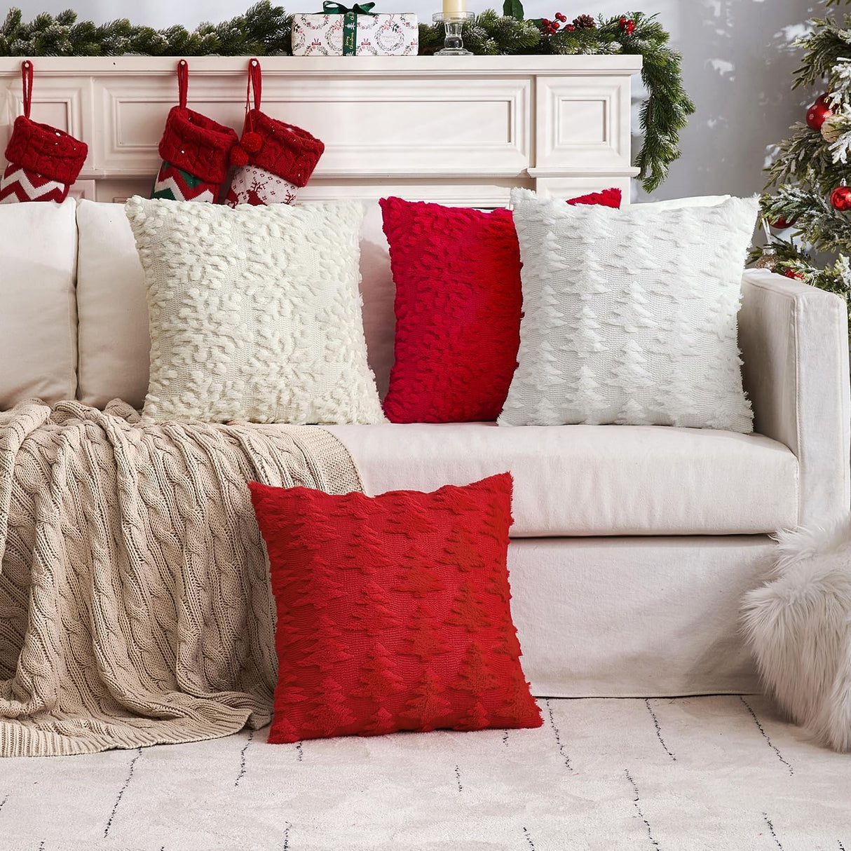 Funda de Cojín MIULEE 18x18 Inch Suave Peluche Set de 2