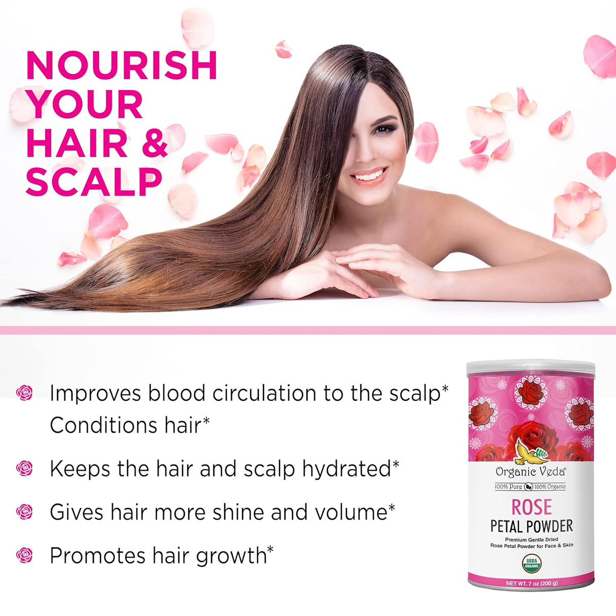 Polvo de Pétalo de Rosa Orgánico para Cocina y Cuidado Facial