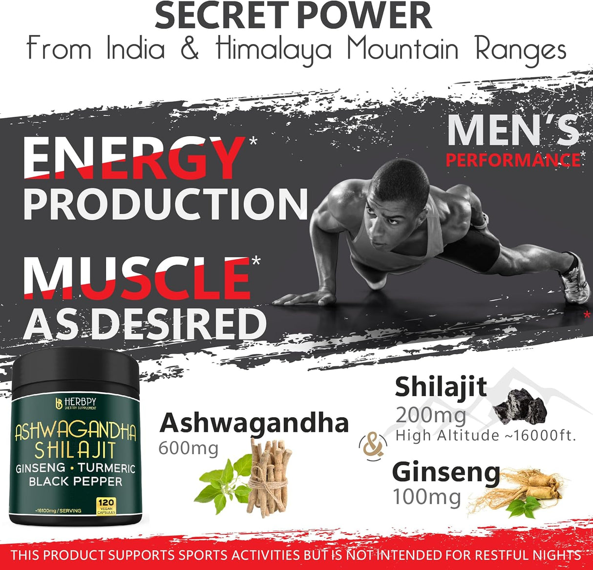 Suplemento 5 en 1 Ashwagandha 16100mg con Shilajit puro