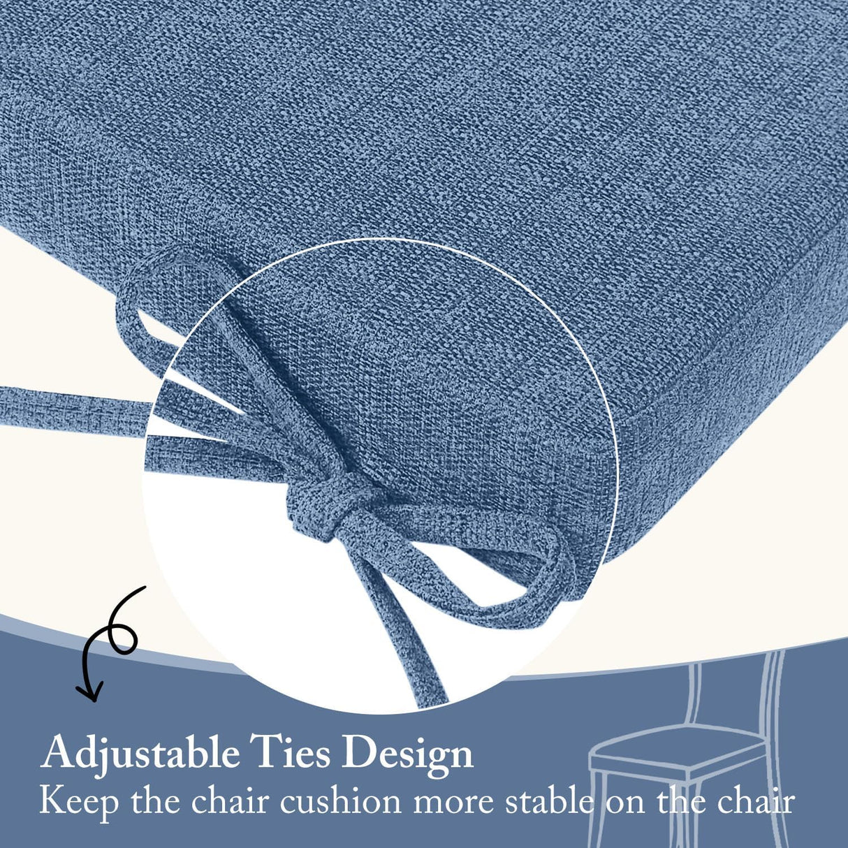 Cojines para Sillas de Comedor Cozyide, 4 Piezas, Antideslizantes