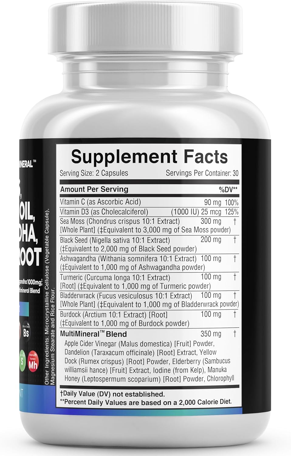Suplementos Musgo marino 3000 mg aceite de semilla negra