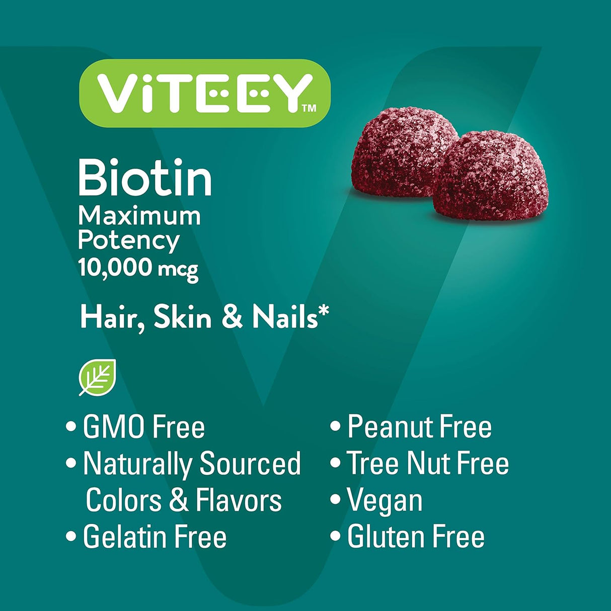 Gomitas de Biotina 10,000 mcg - Vitamina B7, Pectina, Vegano