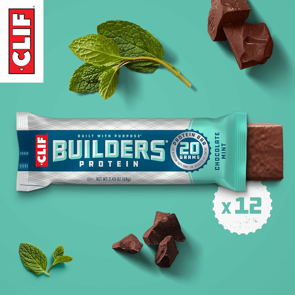 Barritas de Proteínas CLIF BUILDERS, Plant-Based, Sin Gluten, 12u