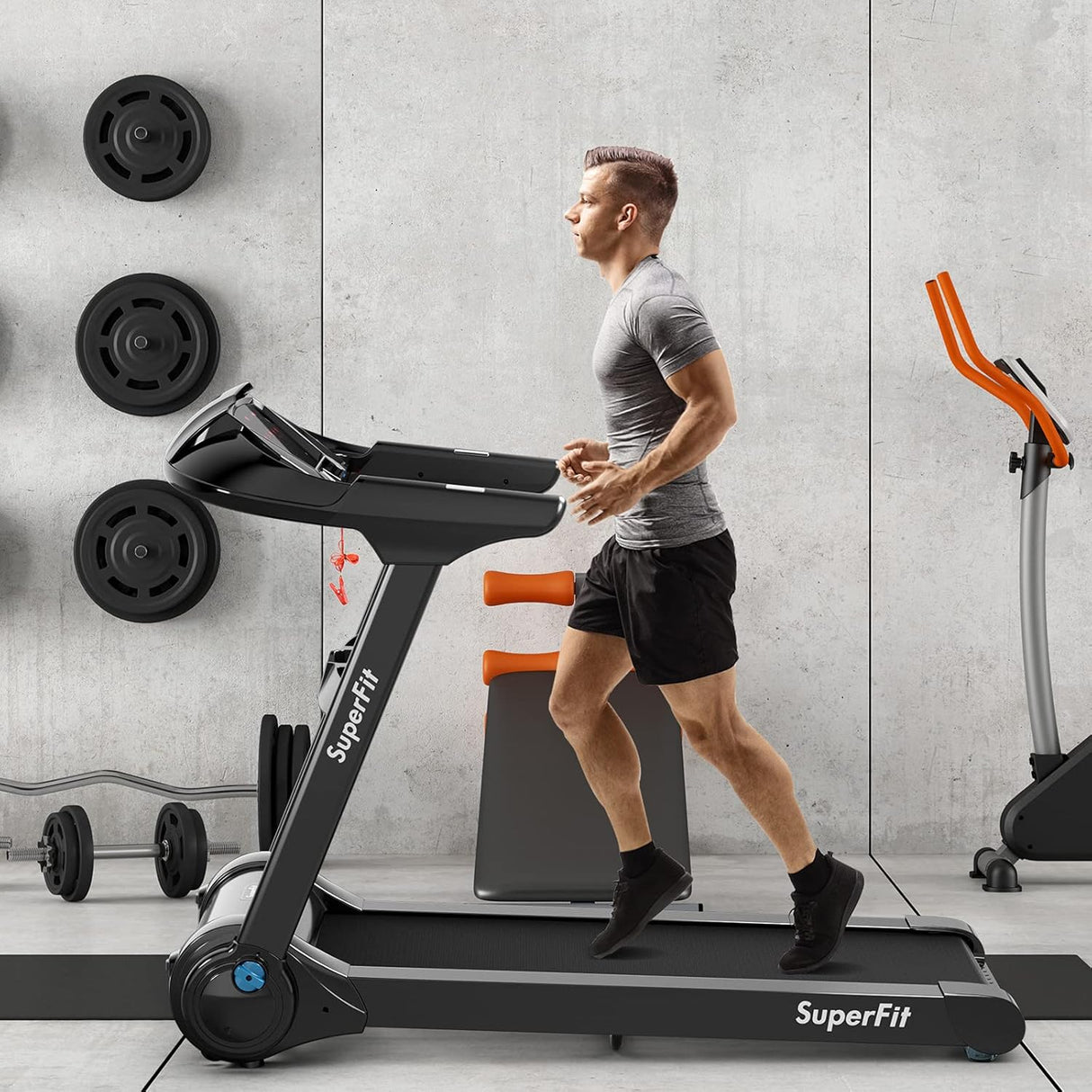 Caminadora Plegable GYMAX, Motor 2.25HP, Control por App