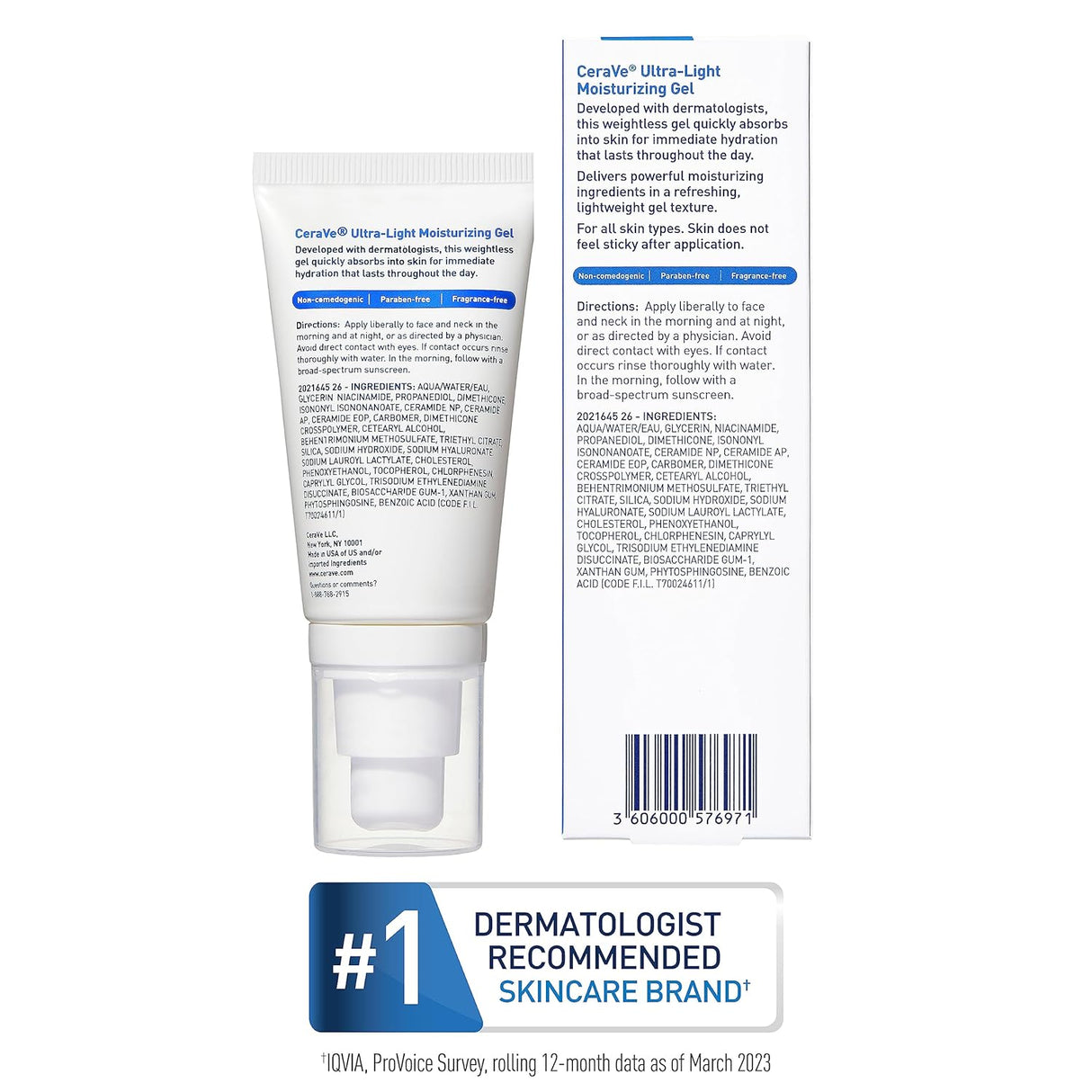 Gel hidratante facial con ceramidas y niacinamida CeraVe