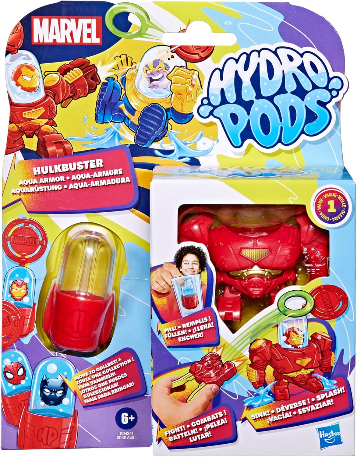 Hidro Pods Hulkbuster Aqua Armor, Juguete Sorpresa para Niños