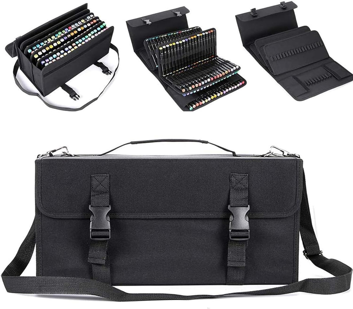 Estuche para Marcadores con 171 Ranuras y Soporte para Bolsa