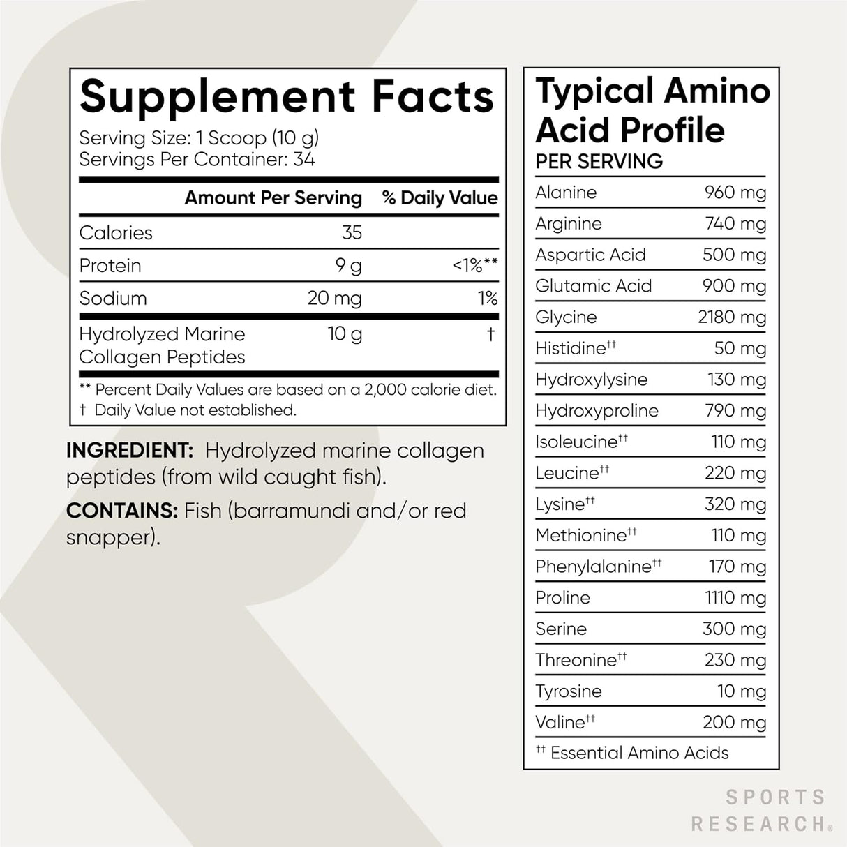 Suplemento Péptido de colágeno marino premium (12 onzas)