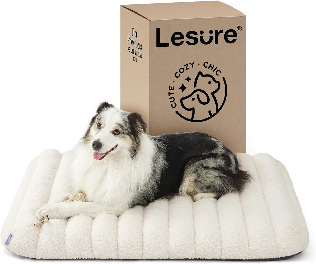 Lesure Cama ortopédica de espuma para perros grandes blanco