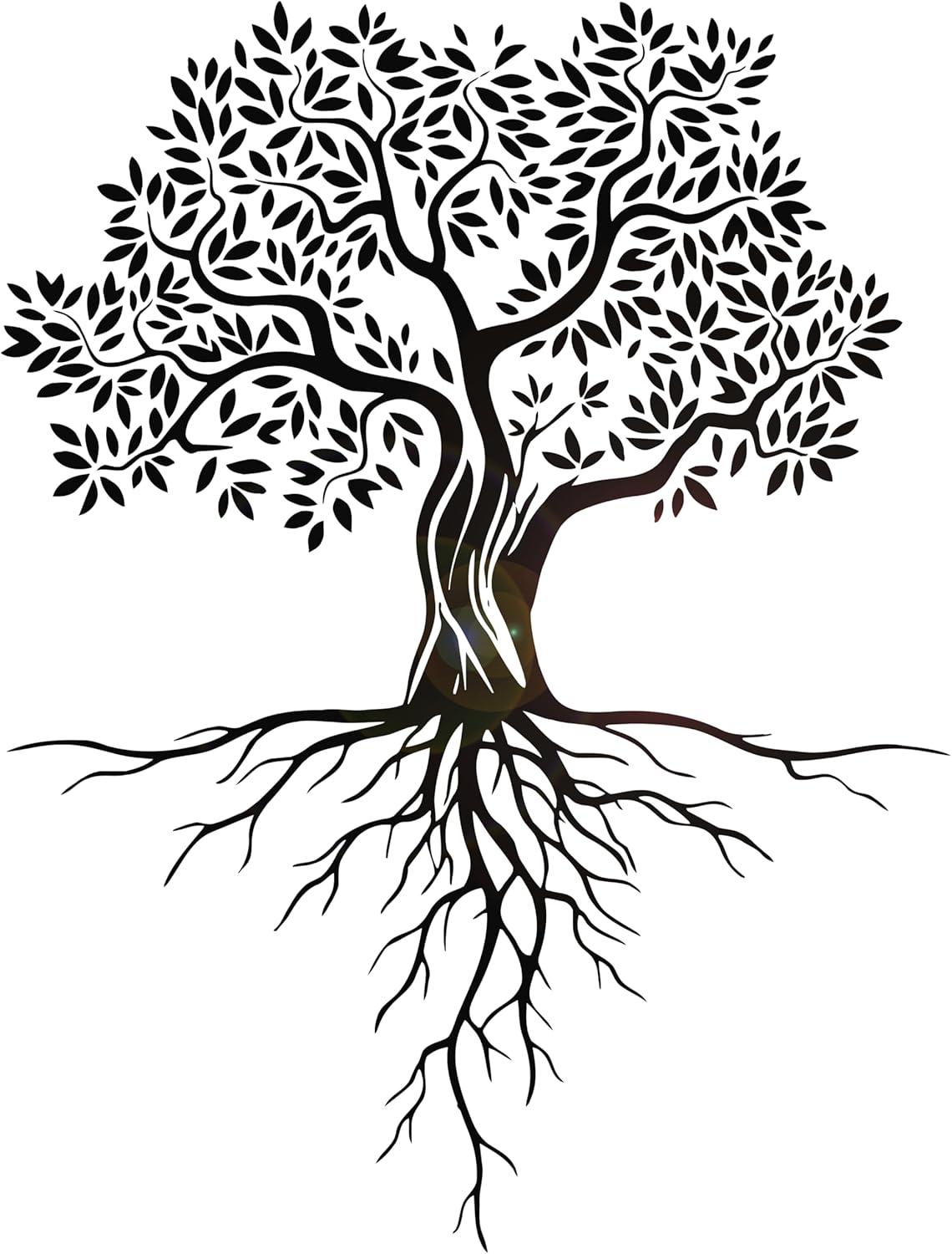 Vinilo Decorativo Árbol Abstracto Raíces y Hojas g7116