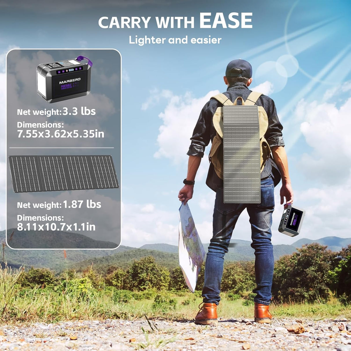 Generador Solar 172Wh con Panel Plegable 40W para Camping