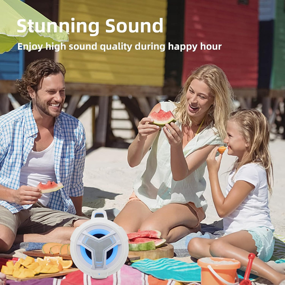 Altavoz Bluetooth de ducha impermeable IPX7 con luz 2000 mAh