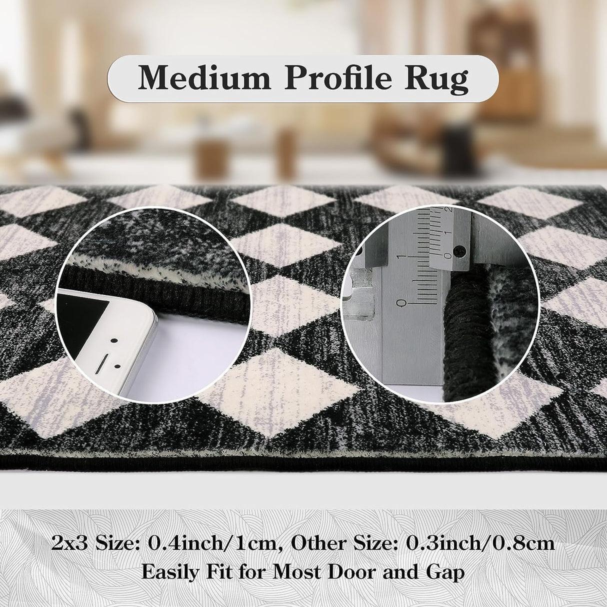 Tapete grande antideslizante de sala de estar 123456 Lahome