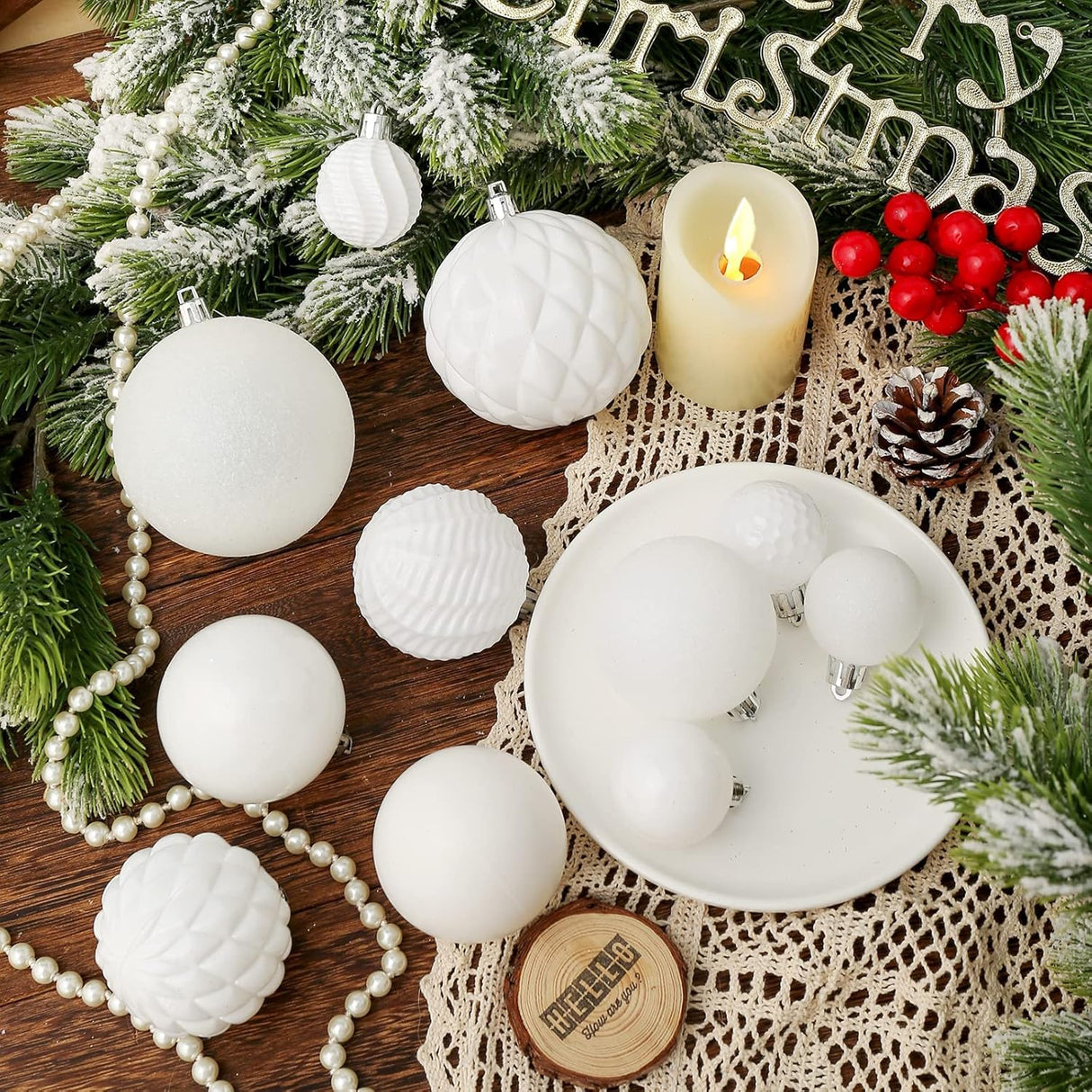 Adornos Navideños 36pcs Shatterproof - Decoración Árbol 6 Estilos