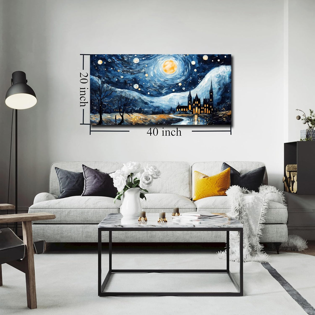 Lienzo grande de Van Gogh, Noche Estrellada, arte moderno para pared