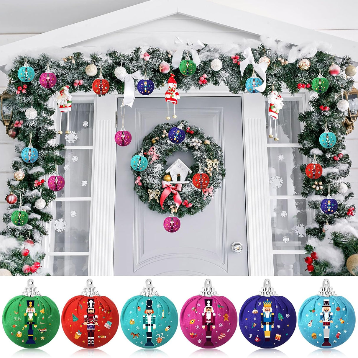 12 Adornos de Navidad Nutcracker - 12 Piezas, Diseño Envuelto