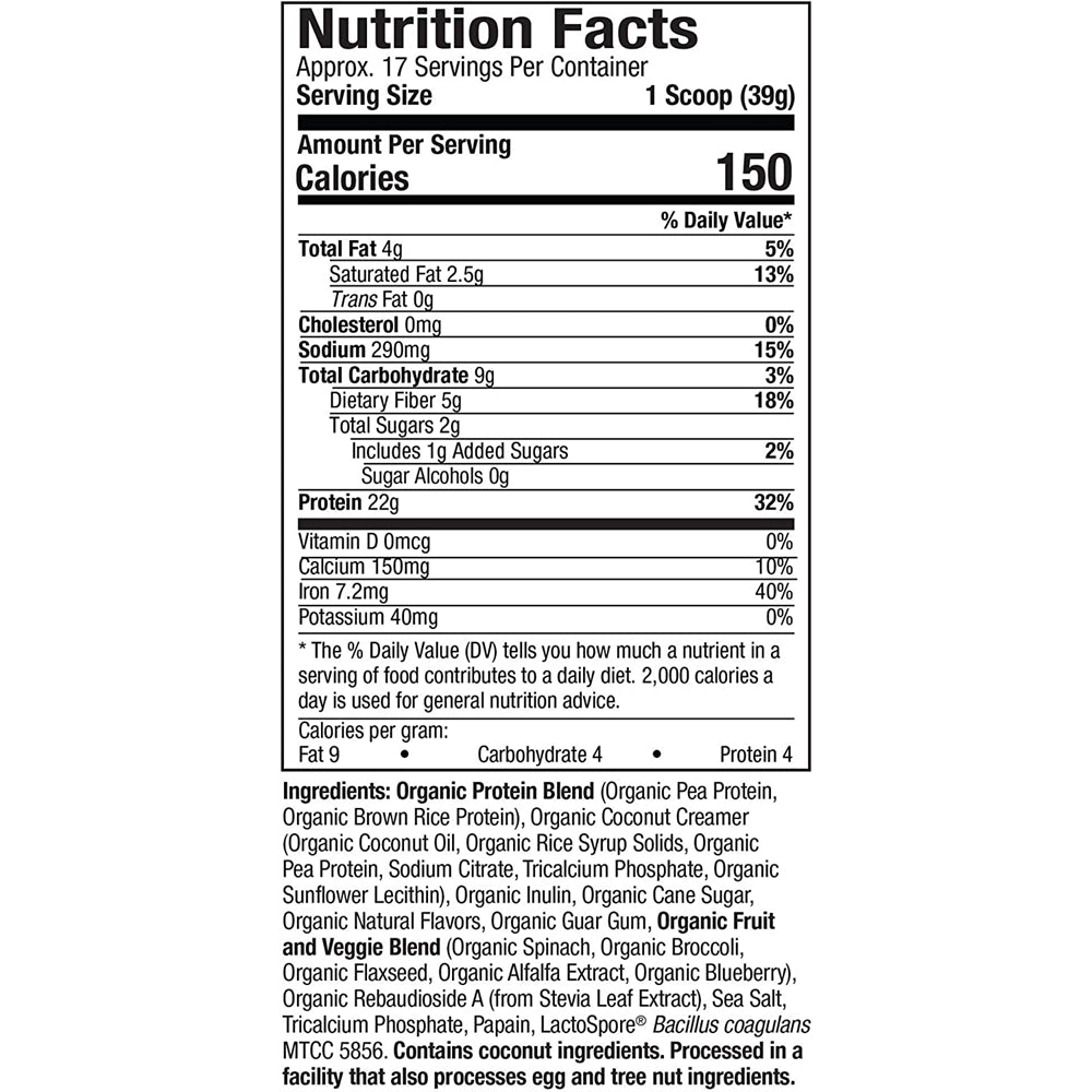 Suplementos Alimenticios Batido de proteína orgánica