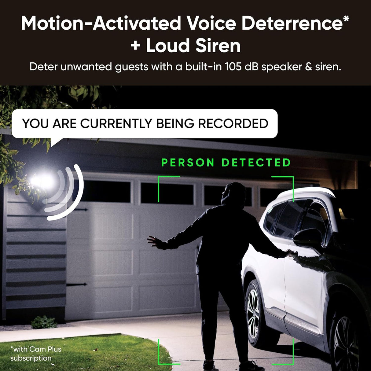 Cámara de seguridad exterior 2K, visión nocturna, modelo v2