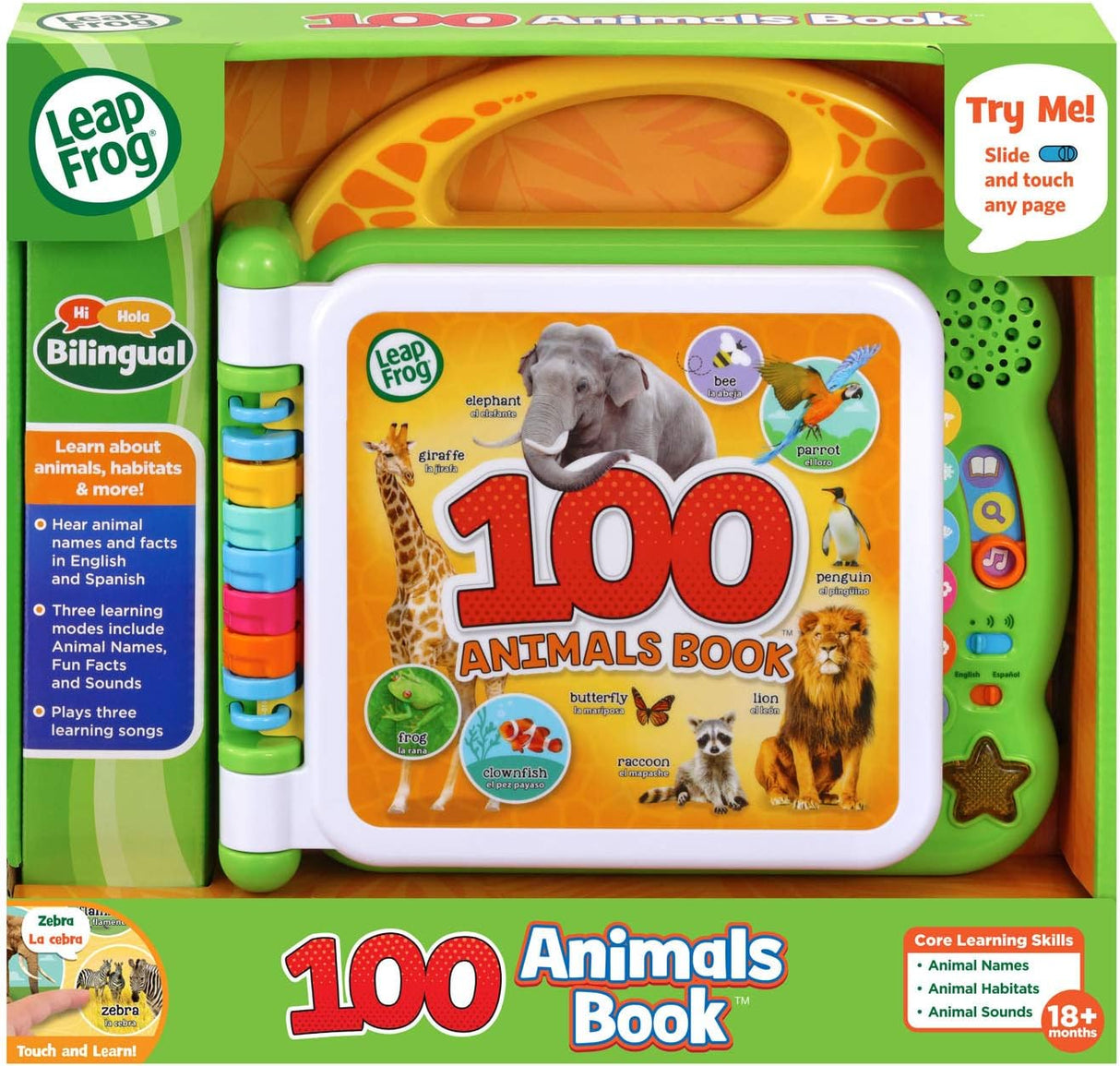 Libro de Animales 100 LeapFrog, educativo y divertido, modelo 100.