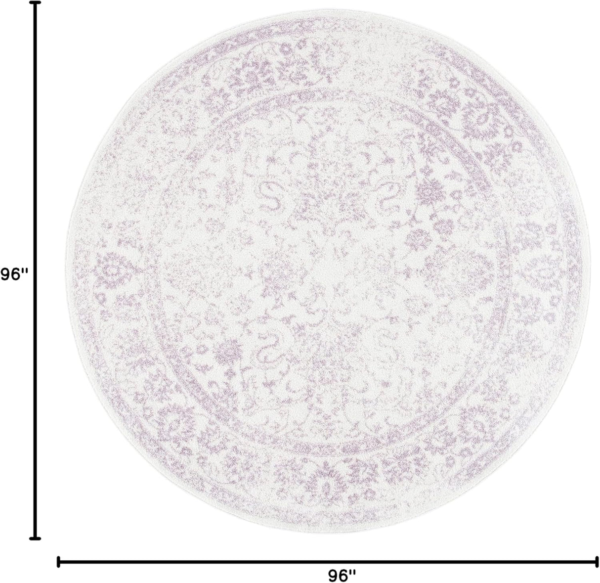 Alfombra de área redonda oriental desgastada ADR109U