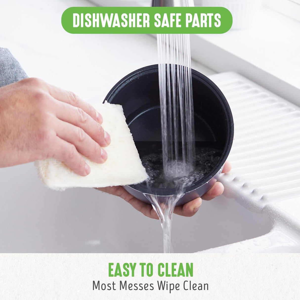 Cocedor de Arroz GreenLife 4 Tazas, Cerámica Antiadherente