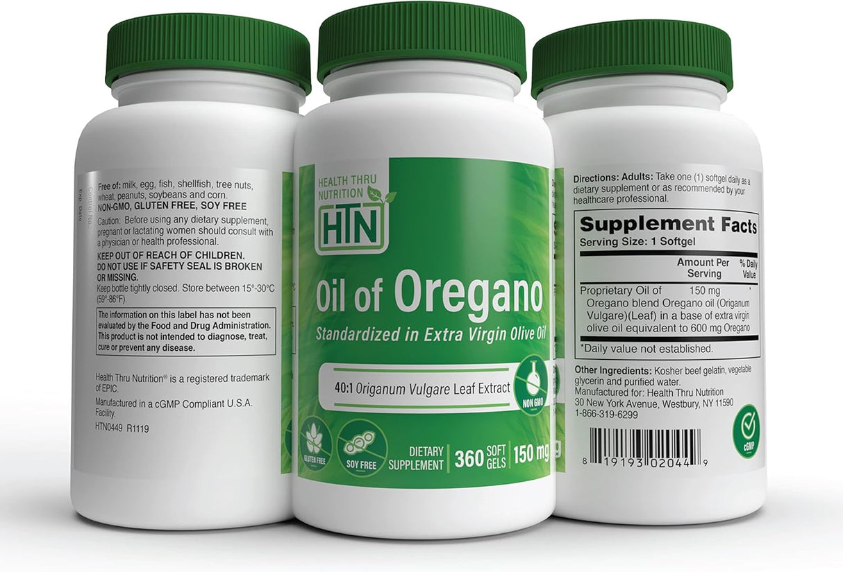 Suplemento Oil of Oregano Softgels Wild Harvested Non-GMO