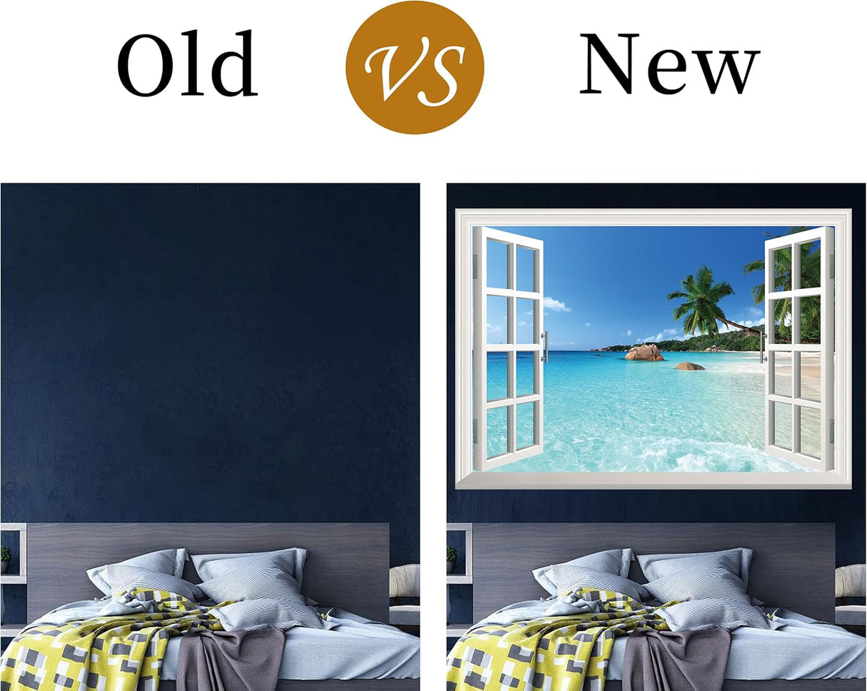 Adhesivo de pared para ventana pared de ventana de playa