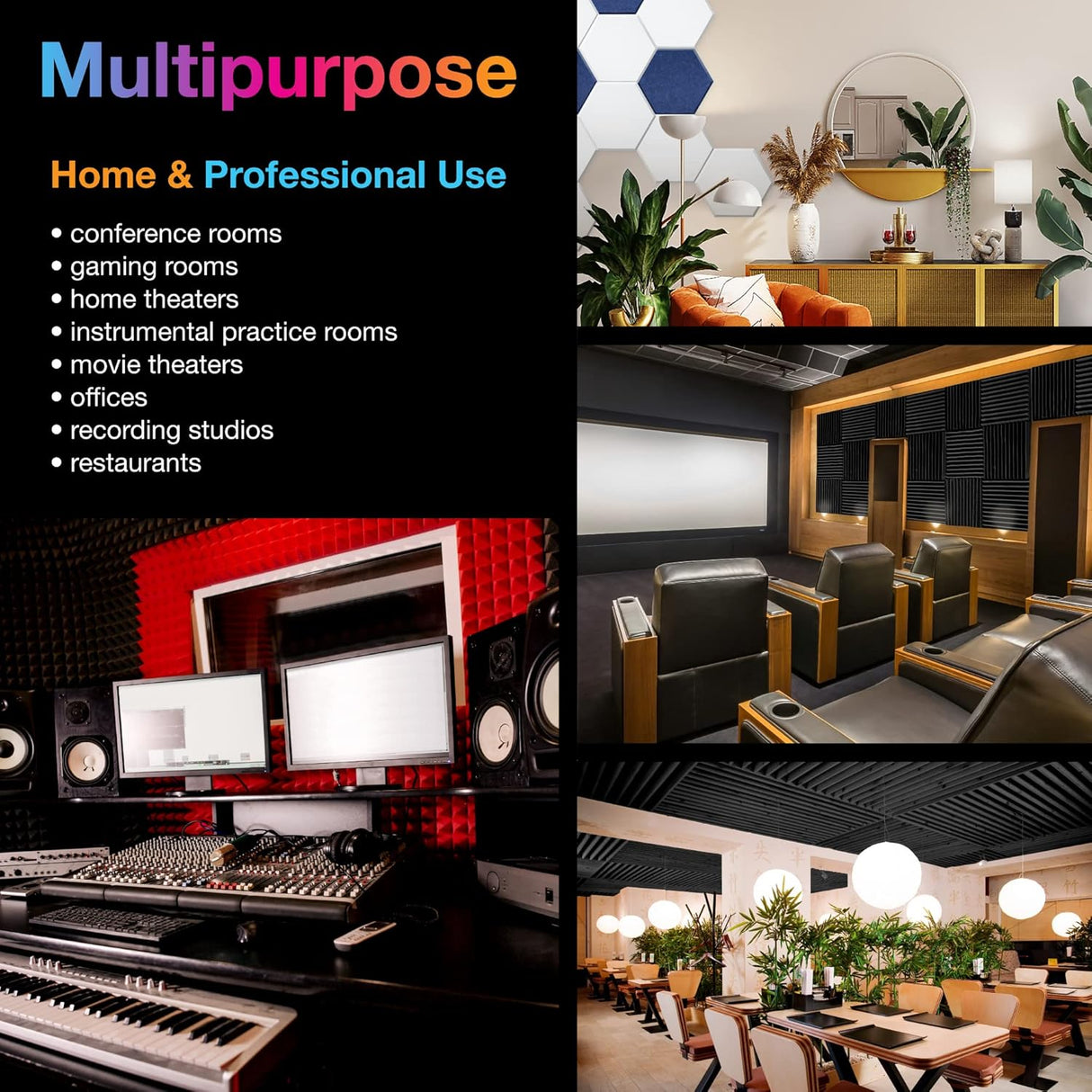 Paneles Acústicos Fstop Labs 0.4 Beveled Edge 12 x 12