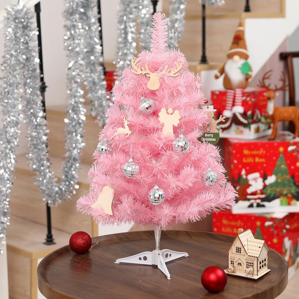 Árbol de Navidad Artificial 2FT Mini con Base Plástica, Modelo 2023