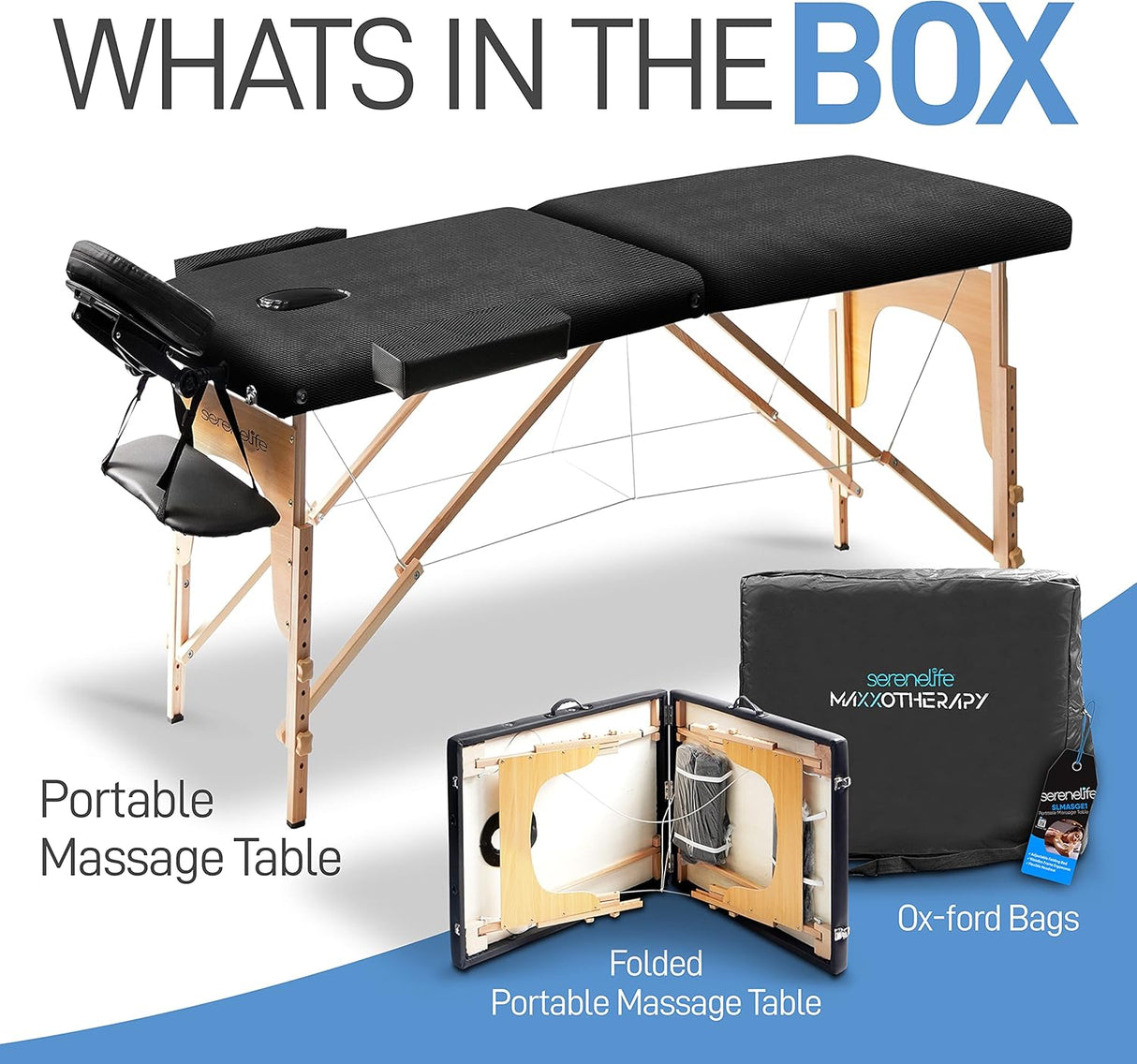 Mesa de masaje color marrón SereneLife SLMASGE1