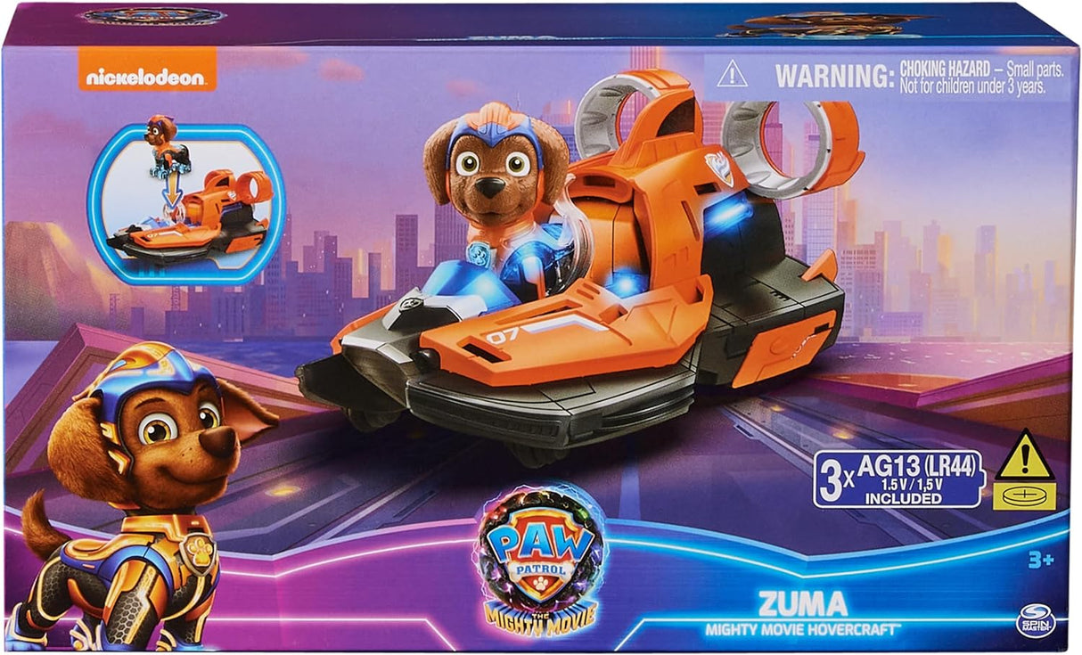 Película Paw Patrol Mighty: Bote Jet de Juguete con Zuma, Luces y Sonidos