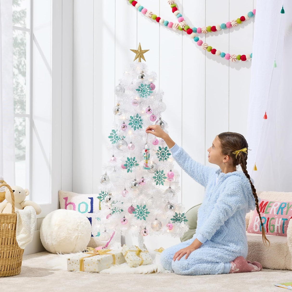 Árbol de Navidad Mini 4ft Best Choice Products, Pre-iluminado LED