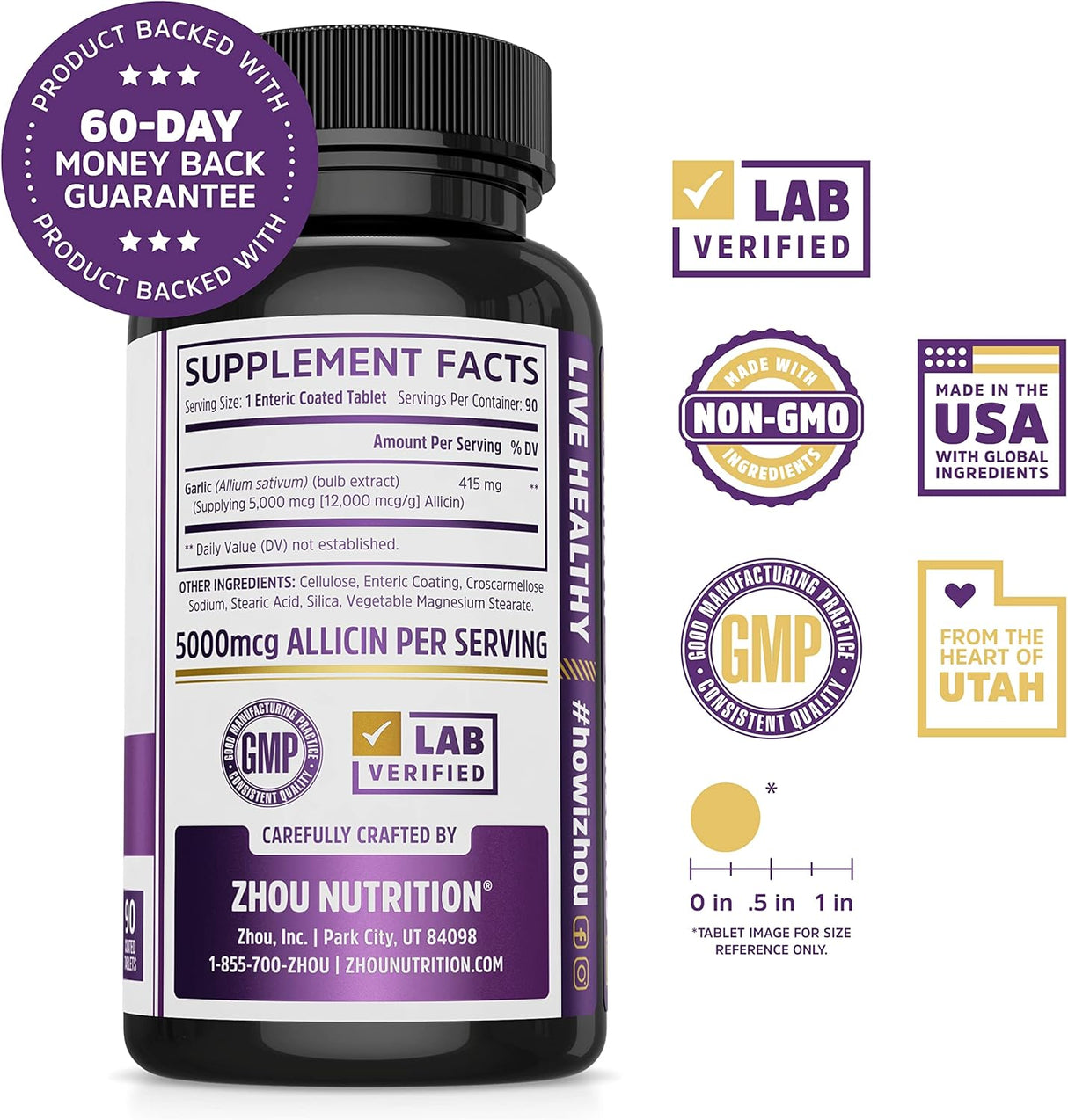 Suplementos Ajo extra fuerte con alicina de inmunidad