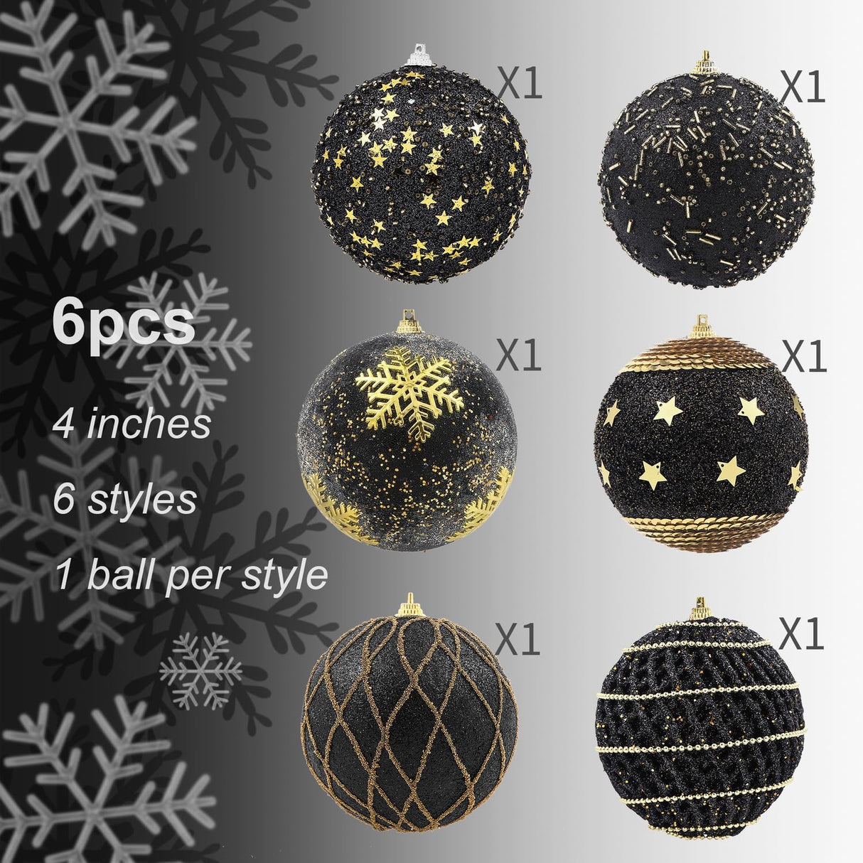 Adornos Navideños LANGXUN 6pcs 4 Shatter-proof, 2023 Decoración