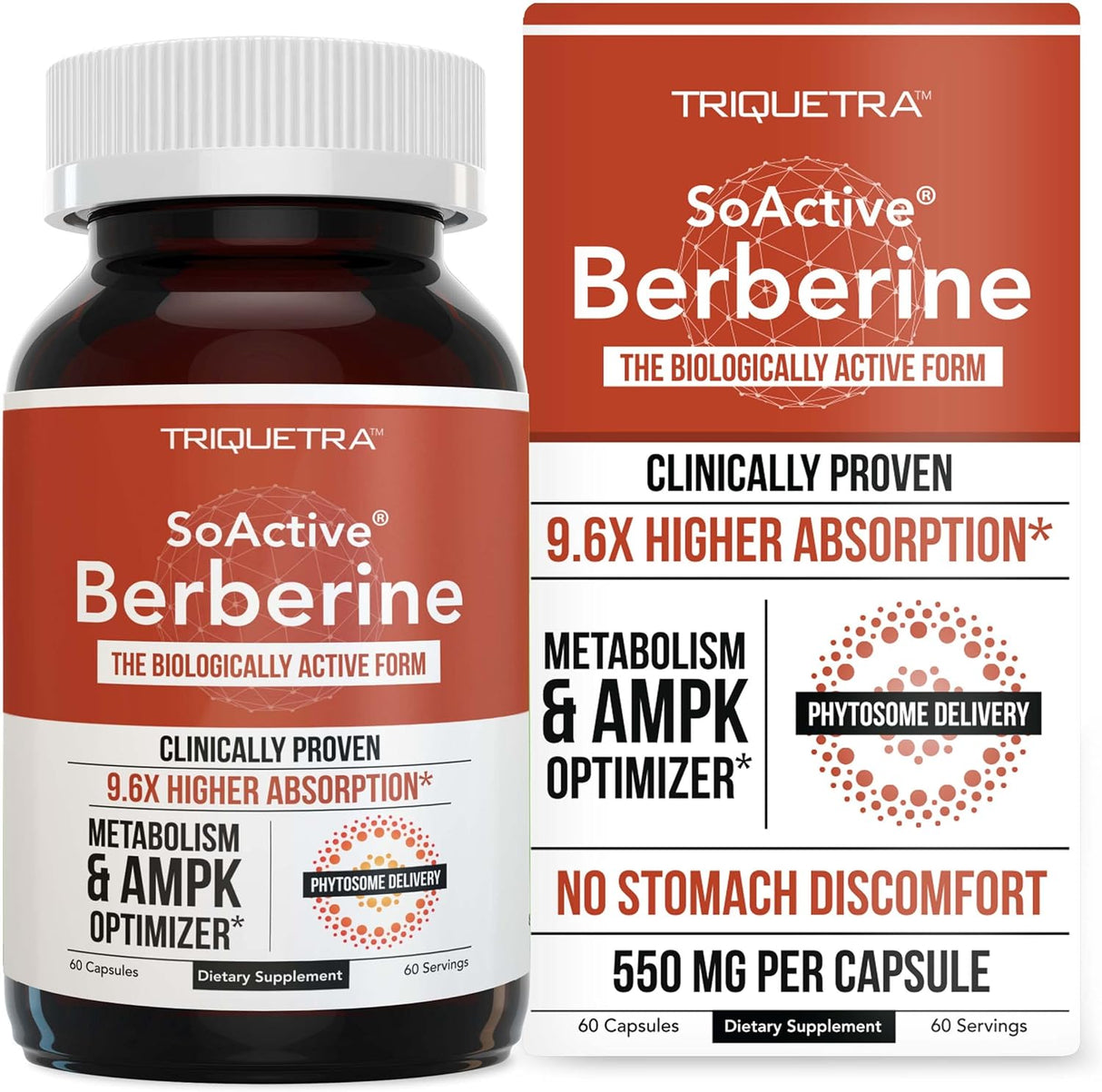 Berberina Fitosoma 550 mg: Absorción 9.6x, 60 Dosis