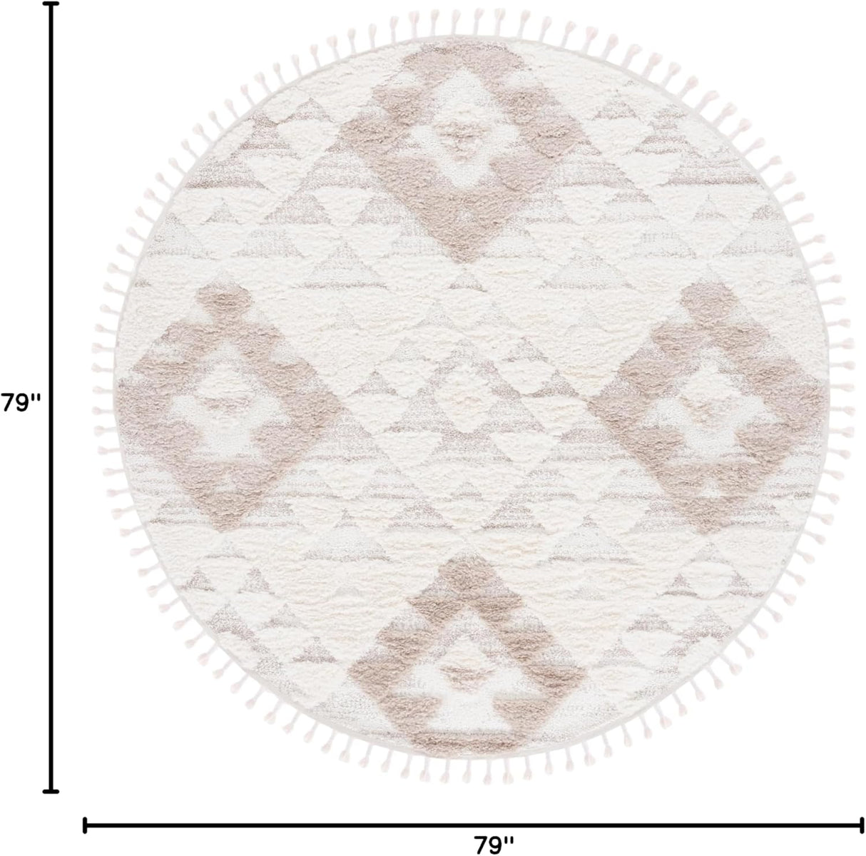 Alfombra Redonda de Diseño Marroquí, Ideal para Áreas de Tráfico (MTS688B-7R)