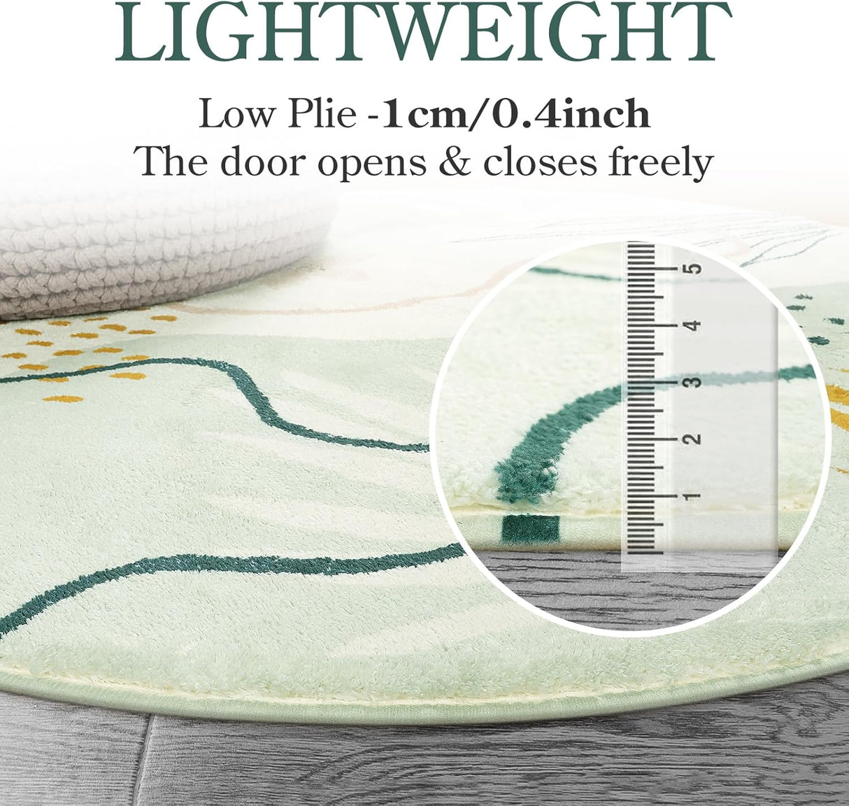 Alfombra redonda bohemia antideslizante, Verde 34 ES Lahome