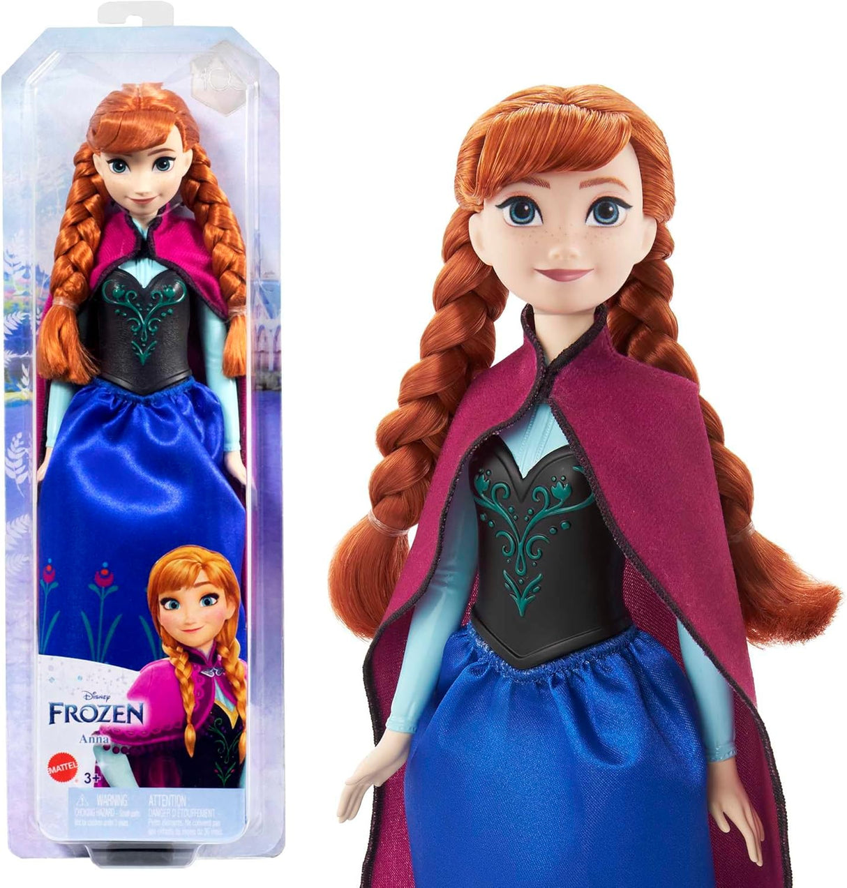 Muñeca Anna de Mattel Disney Princesas, Posable con ropa y accesorios