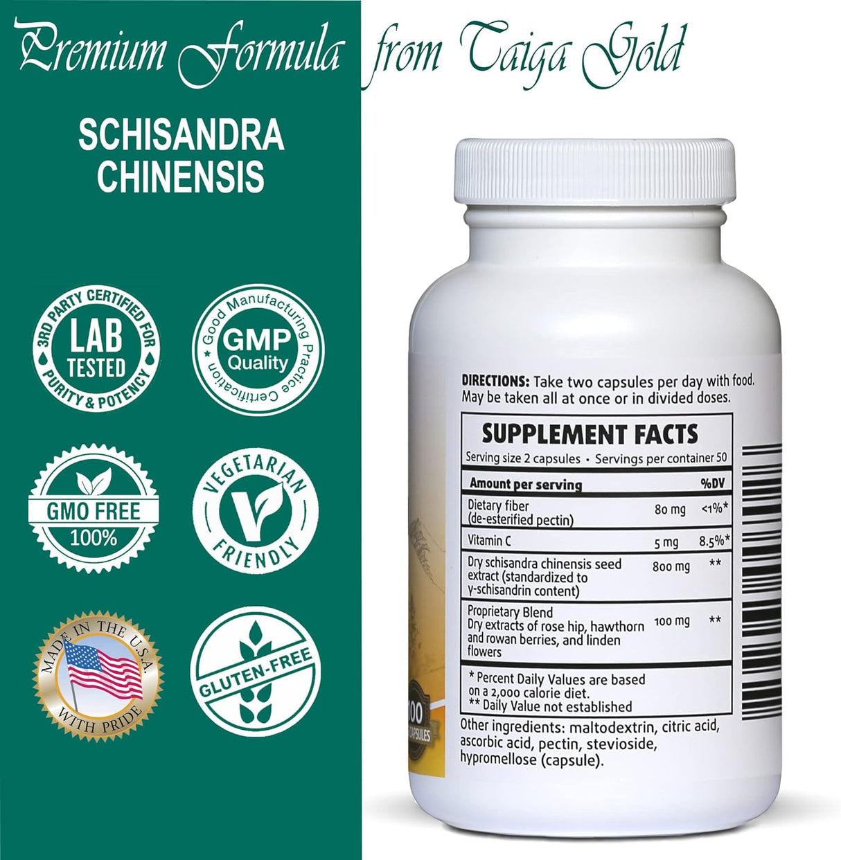 Suplemento Schisandra Chinensis hierbas siberianas silvestre