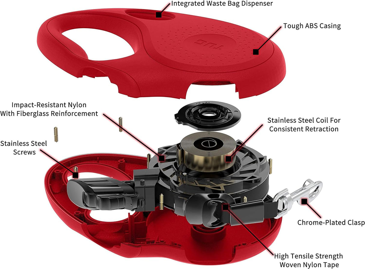 Correa retráctil ovalada sin enredos para perro TUG
