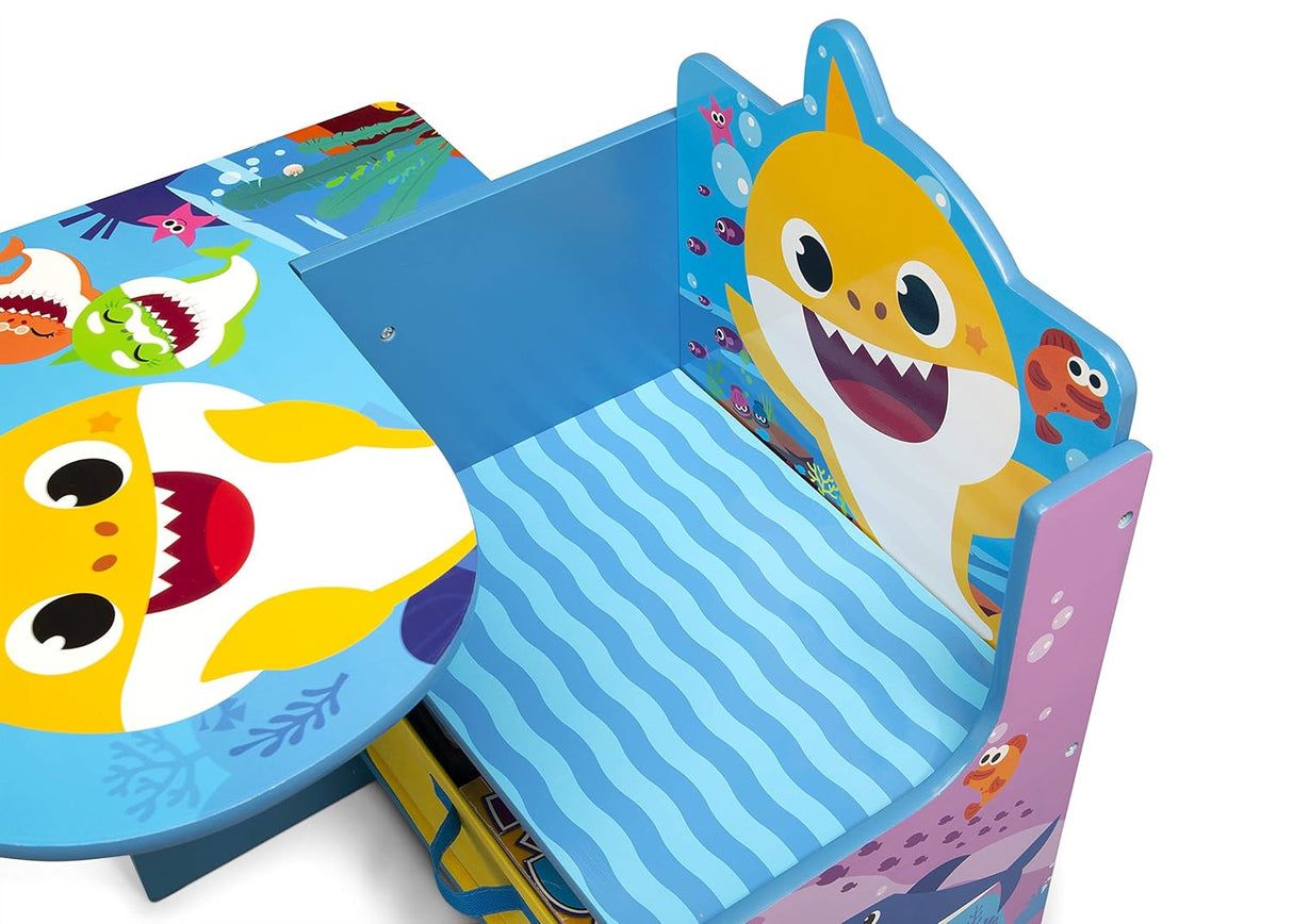 Escritorio con silla de Bebé tiburón con compartimento