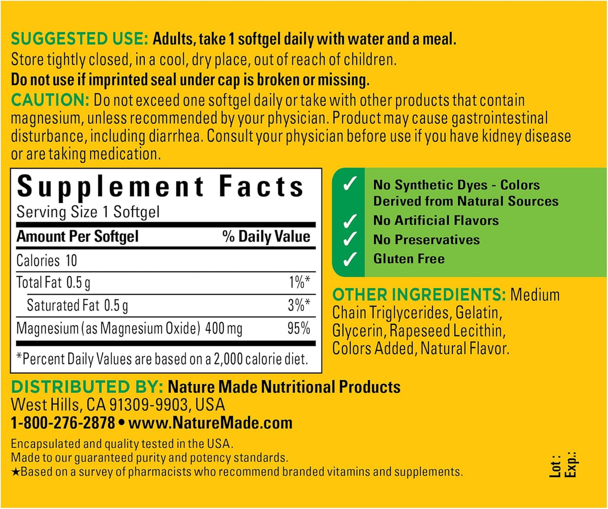 Suplementos Alimenticios de Magnesio de alta potencia