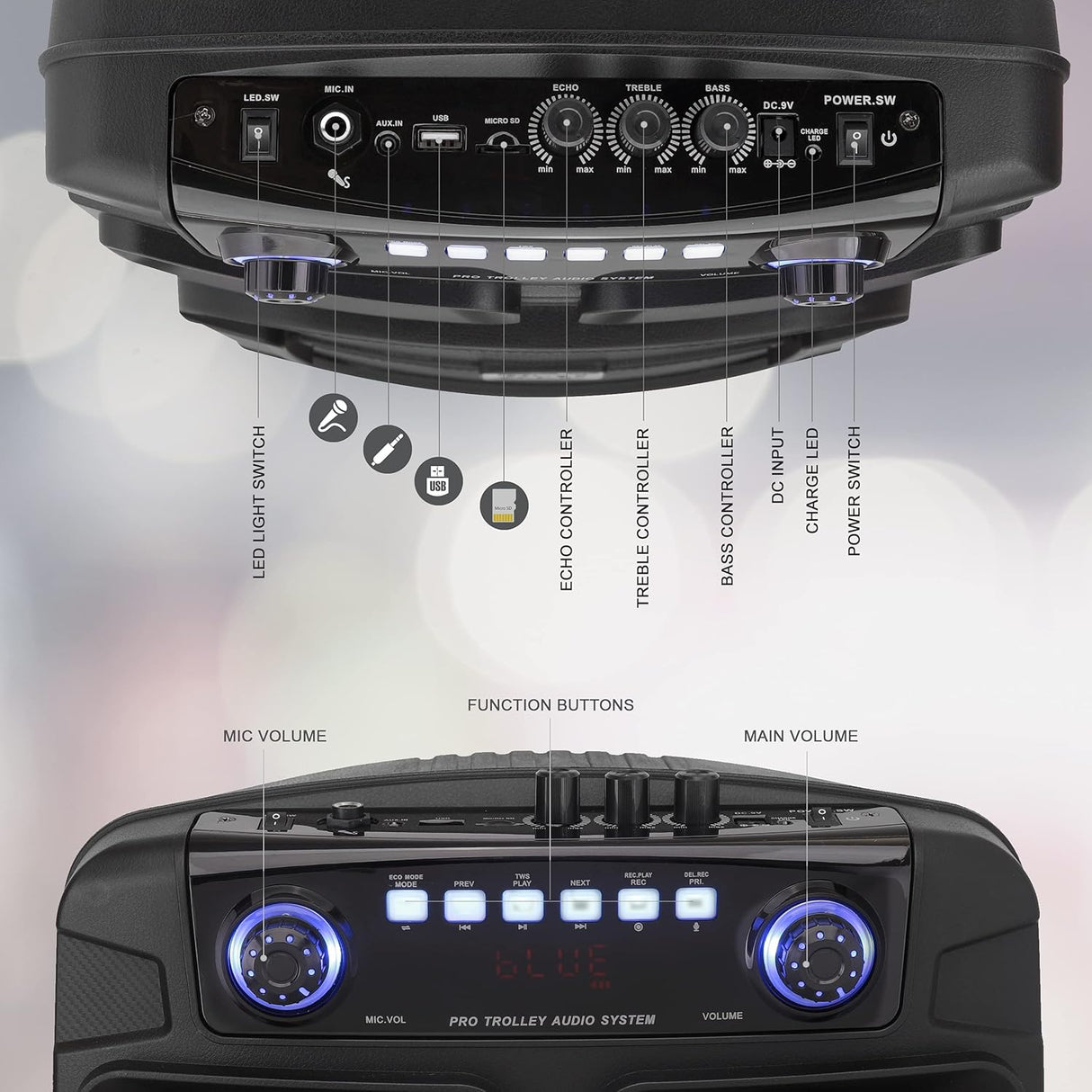 Parlante Portátilde altavoces Bluetooth PYLE-PRO PPHP128B