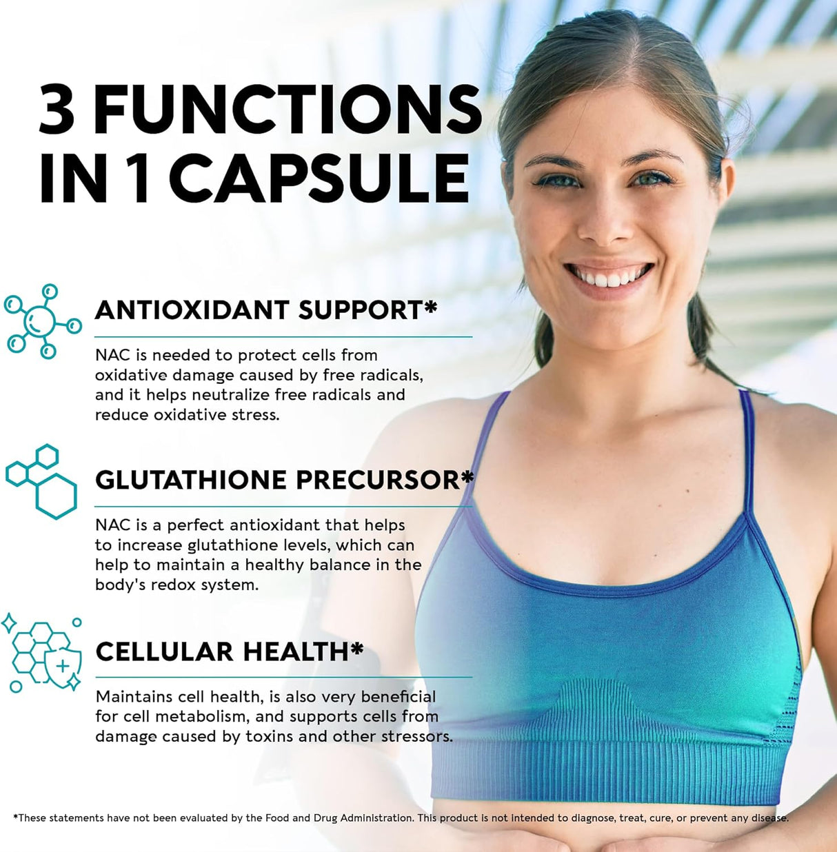 Suplemento NAC Selenio B6 B12 Antioxidante apoyo inmunológic