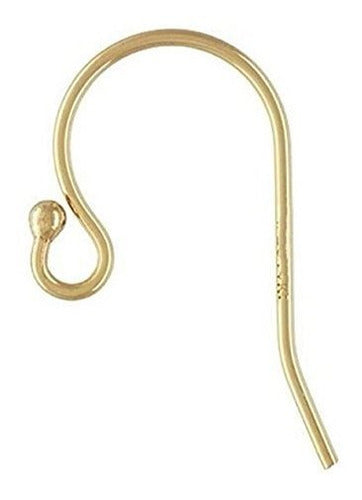 20 Piezas 14k De Oro En Plata Esterlina Ear Wire Ball Dot