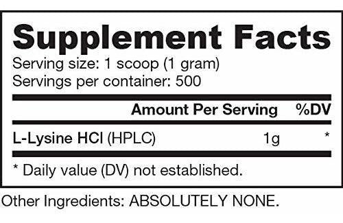 lisina en polvo NutraBio 17.64 oz aminoácido